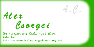 alex csorgei business card